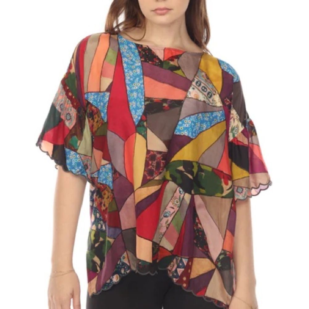 Johnny Was Eloise Silk Blouse